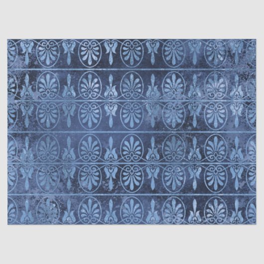 青いアールデコ切り離し 薄葉紙 (正面)