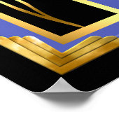 青いアールデコ枠の写真 ポスター (角)