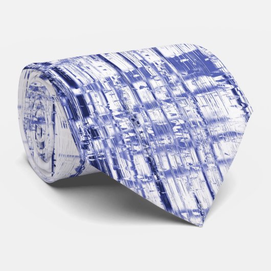 青いアールデコ ネクタイ (ロール)