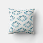 青いイカットパターン装飾用クッション クッション (裏面)