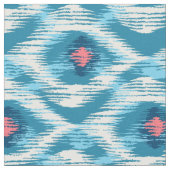 青いイカット ファブリック (クローズアップ)