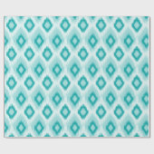 青いイカット ラッピングペーパー (フラット)