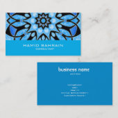 青いイスラム教の幾何学的設計 名刺 (正面/裏面)