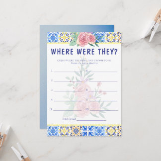 青いイタリアンタイル乳房Miaゲームカード 招待状