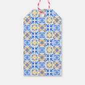 青いイタリアンタイル乳房Mia赤ちゃんシャワー ギフトタグ (裏面)