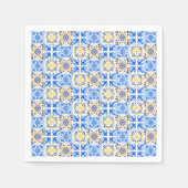 青いイタリアンタイル乳房Mia赤ちゃんシャワー スタンダードカクテルナプキン (正面)