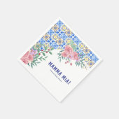 青いイタリアンタイル乳房Mia赤ちゃんシャワー スタンダードカクテルナプキン (角)