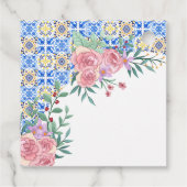 青いイタリアンタイル乳房Mia赤ちゃんシャワー フェイバータグ (裏面)