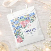 青いイタリアンタイル乳房Mia赤ちゃんシャワー フェイバーバッグ (クリップ留めされた状態)