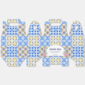 青いイタリアンタイル乳房Mia赤ちゃんシャワー フェイバーボックス (見開き)