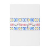 青いイタリアンタイル乳房Mia赤ちゃんシャワー 招待状ベリーバンド (裏面例)