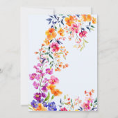 青いイタリアンタイル明るい花ブライダルシャワー 招待状 (裏面)