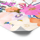 青いイタリアンタイル水カラーフローラブライダルへようこそ ポスター (角)