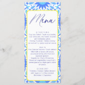 青いイタリアンタイル黄色の赤ちゃんシャワーミニマル メニュー (正面)