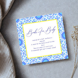 青いイタリアンタイル黄色の赤ちゃんシャワー予約のリクエスト エンクロージャーカード