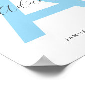 青いイニシャル名パーソナライズされた ポスター (角)