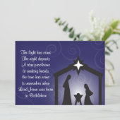 青いイブニング 現代のクリスマス 降臨のカード 招待状 (スタンド正面)