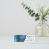 青いイメージ上の白いカーブ; ユニークなデザイン スキニー名刺 (スタンド正面)