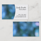 青いイメージ上の白いカーブ; ユニークなデザイン 名刺 (正面/裏面)