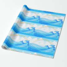 青いイルカがジャンプ