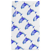 青いイルカのギフトバッグ スモールペーパーバッグ (正面)