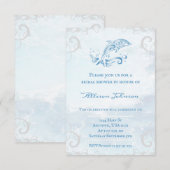 青いイルカのブライダルシャワー招待状 招待状 (正面/裏面)