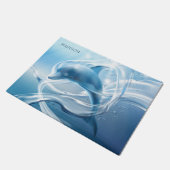 青いイルカの名前をカスタムするのドア・マット ドアマット (アングル)