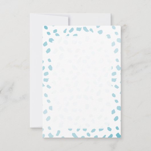 青いイルカの赤ちゃんのお祝い感謝祭 サンキューカード (裏面)