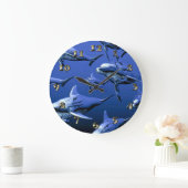 青いイルカ ラージ壁時計 (ホーム)