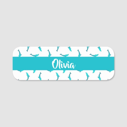 青いイルカ  名札 (正面)