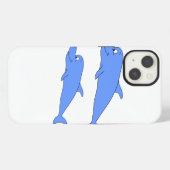 青いイルカ。 iPhoneケース (裏面横)