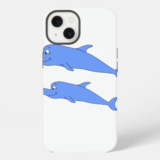 青いイルカ。 iPhoneケース (裏面)