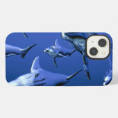 青いイルカ iPhoneケース (裏面横)