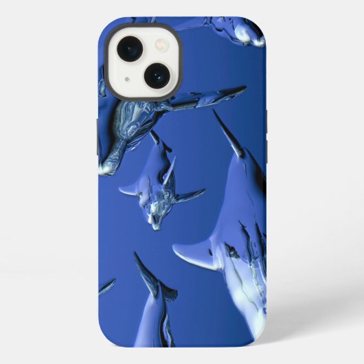 青いイルカ iPhoneケース (裏面)