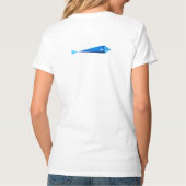 青いイワシの魚 "青と白" Tシャツ (裏面)