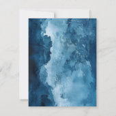 青いインクのダメージ加工 プリント可能なスクラップブック用紙 招待状 (裏面)