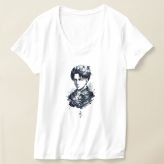 青いインクの兵士の肖像Tシャツ Tシャツ