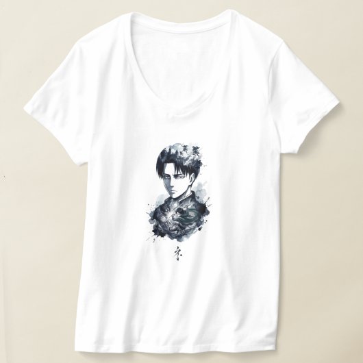 青いインクの兵士の肖像Tシャツ Tシャツ (レイダウン)