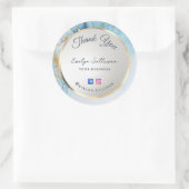 青いインク大理石あなた ラウンドシール (バッグ)