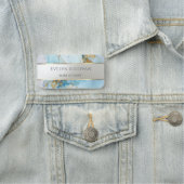 青いインク大理石の名前タグ 名札 (インサイチュ)