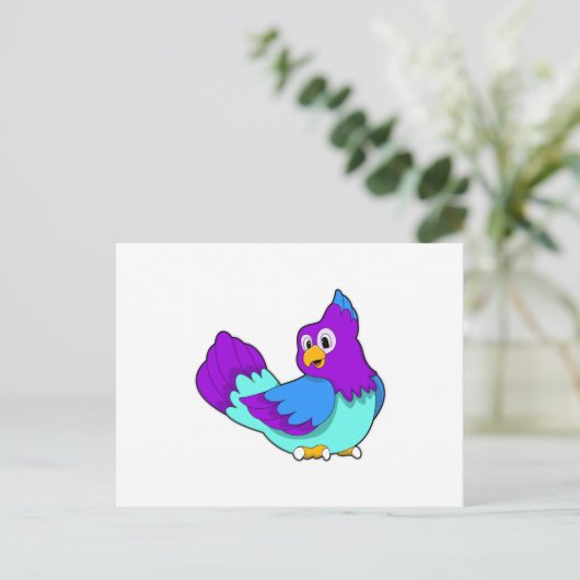 青いインコ ポストカード (スタンド正面)