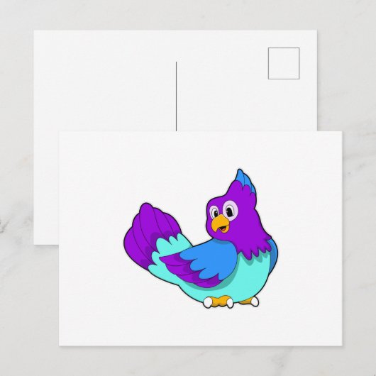 青いインコ ポストカード (正面/裏面)