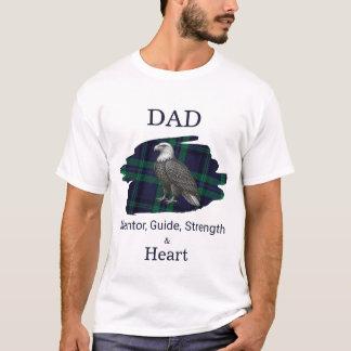 青いイーグル柄の「父なる存在」Tシャツ Tシャツ