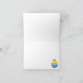 青いイースターの卵から生まれた可愛カラフルい雛の孵化 シーズンカード (内部)