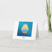 青いイースターの卵から生まれた可愛カラフルい雛の孵化 シーズンカード (裏面)