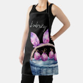 青いイースターバスケットのバニーの耳と卵 エプロン (インサイチュ)