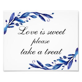 青いウェディングのLove is sweet take a treat ポスター