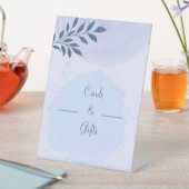 青いウェディングカードとギフト 台座サイン (インサイチュ)