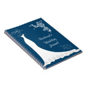 青いウェディングプランナーのノートの白いガウン ノートブック (右側)