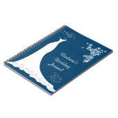 青いウェディングプランナーのノートの白いガウン ノートブック (左側)